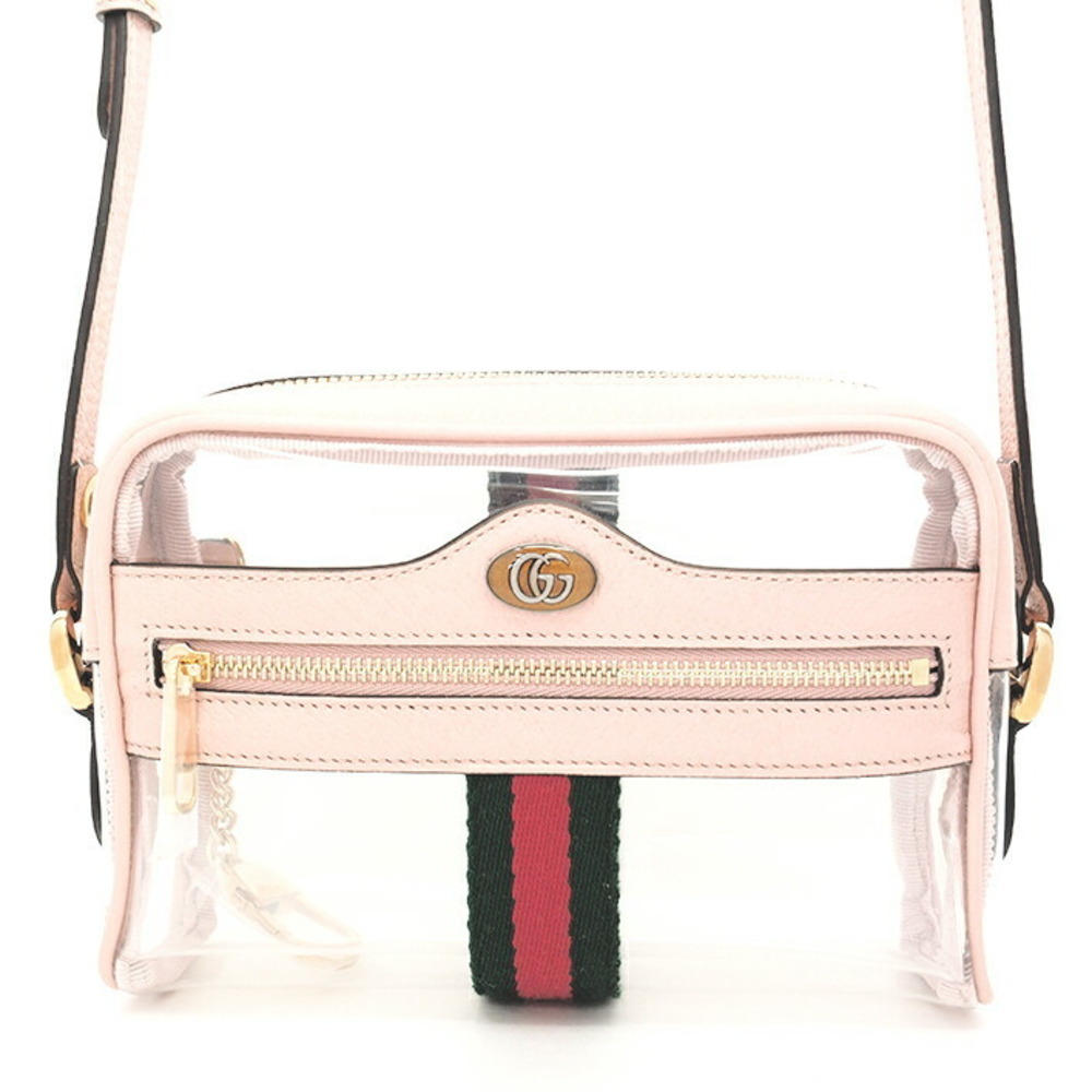 Gucci GG Marmont Ophidia Mini Vinyl Bag Clear Bag Pink